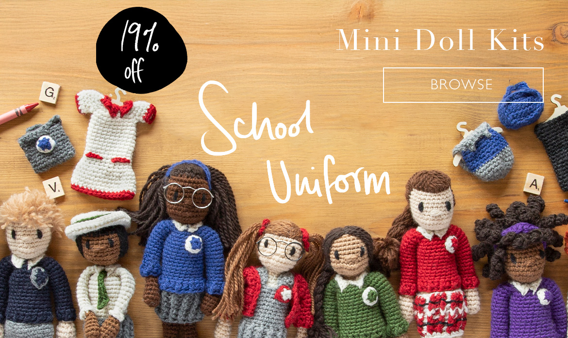 Mini Dolls school uniform discount crochet pattern kits toft